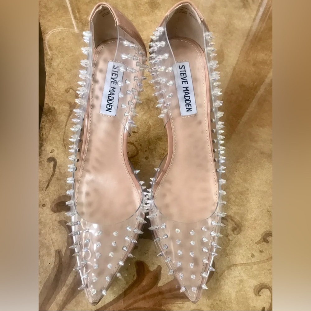 Steve Madden Women's Clear/Nude Studded Pump. New without Box shipped priority